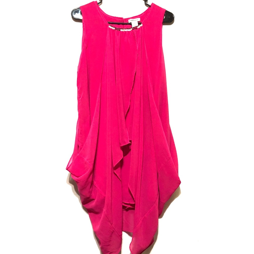 Better B sleeveless Cocktail Pink Long Tunic Top. Size Large. Classy